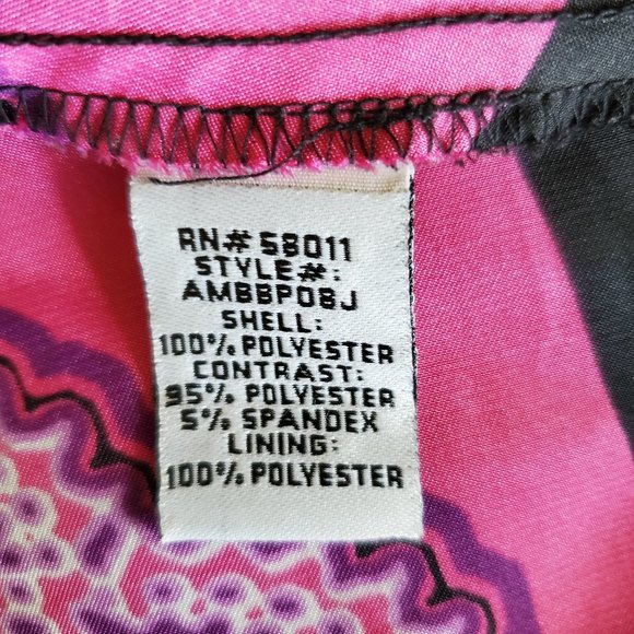 Melrose Black & Purple Scarf Skirt Dress Women's 8 Side Zipper Bra Insert - Picture 10 of 13